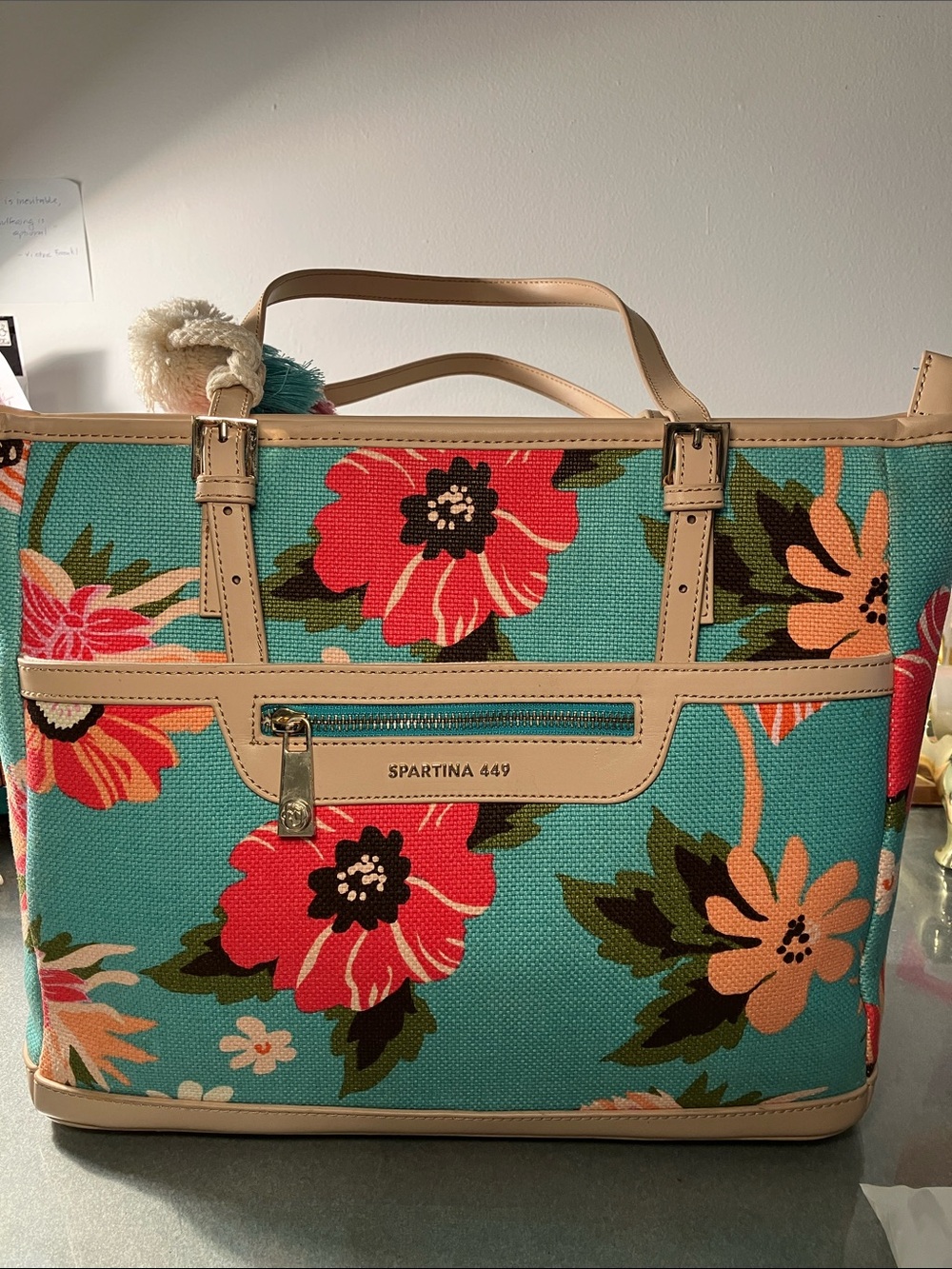 Spartina 449 Tote Bag Vibrant Floral Design